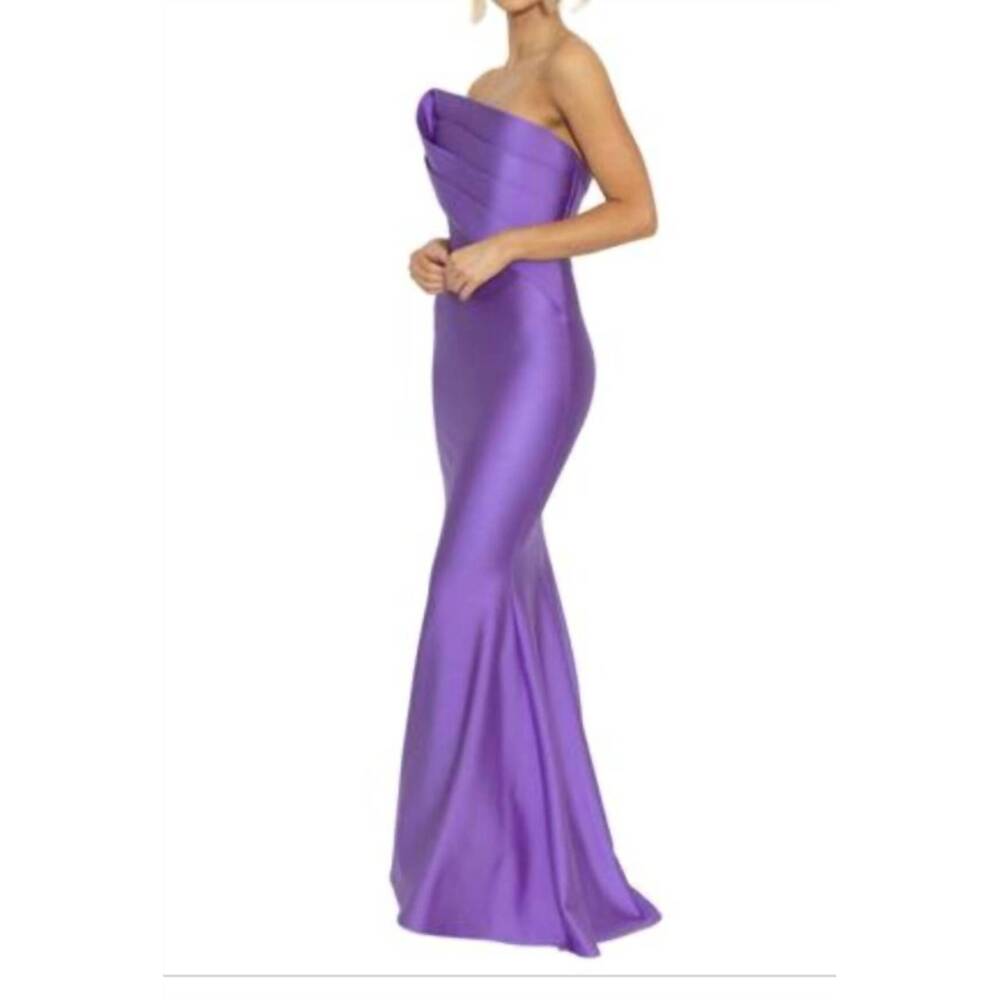NEW NICOLE BAKTI strapless mermaid dress in orange